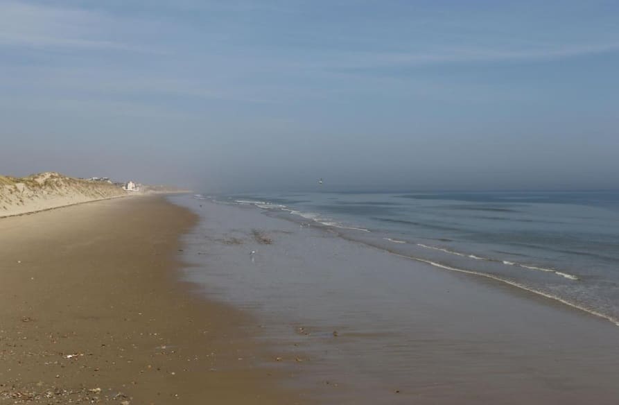 plages fermées : plage déserte avec vagues calmes