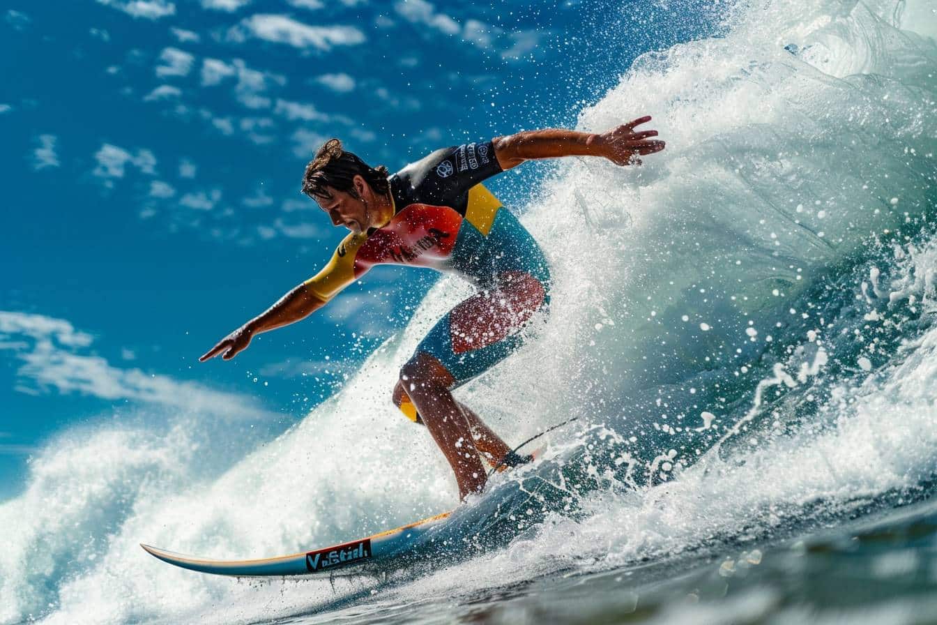 surf : surfeur en action sur une vague