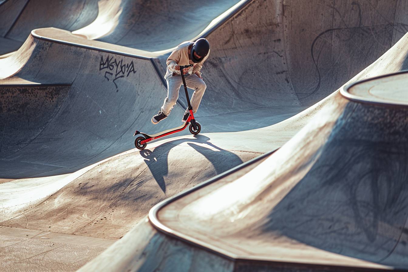 trottinette freestyle PS4 : joueur effectuant un trick en trottinette dans un jeu vidéo sur PS4