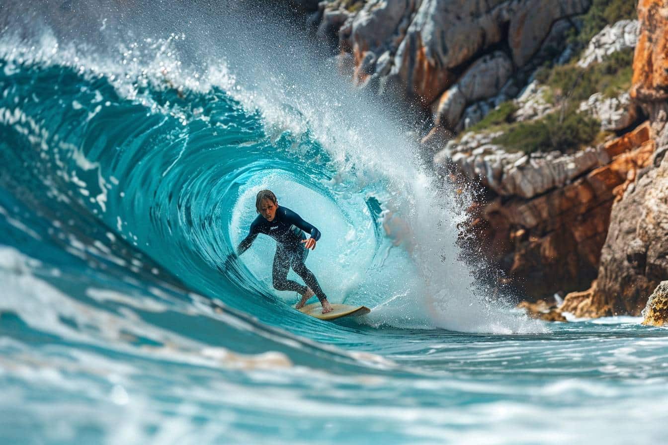 surf en Croatie : planche de surf sur les eaux cristallines de Zlatni Rat