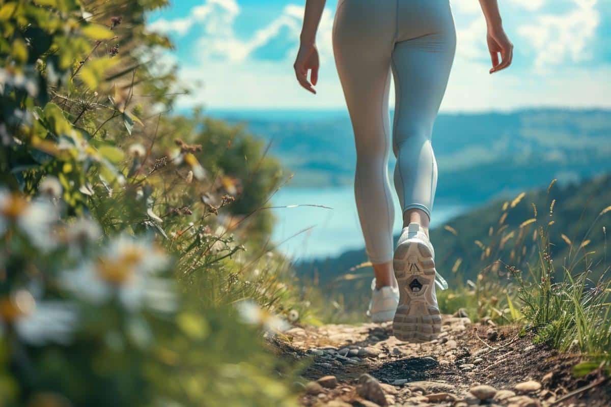 marche : illustration de marcheur sur un chemin extérieur