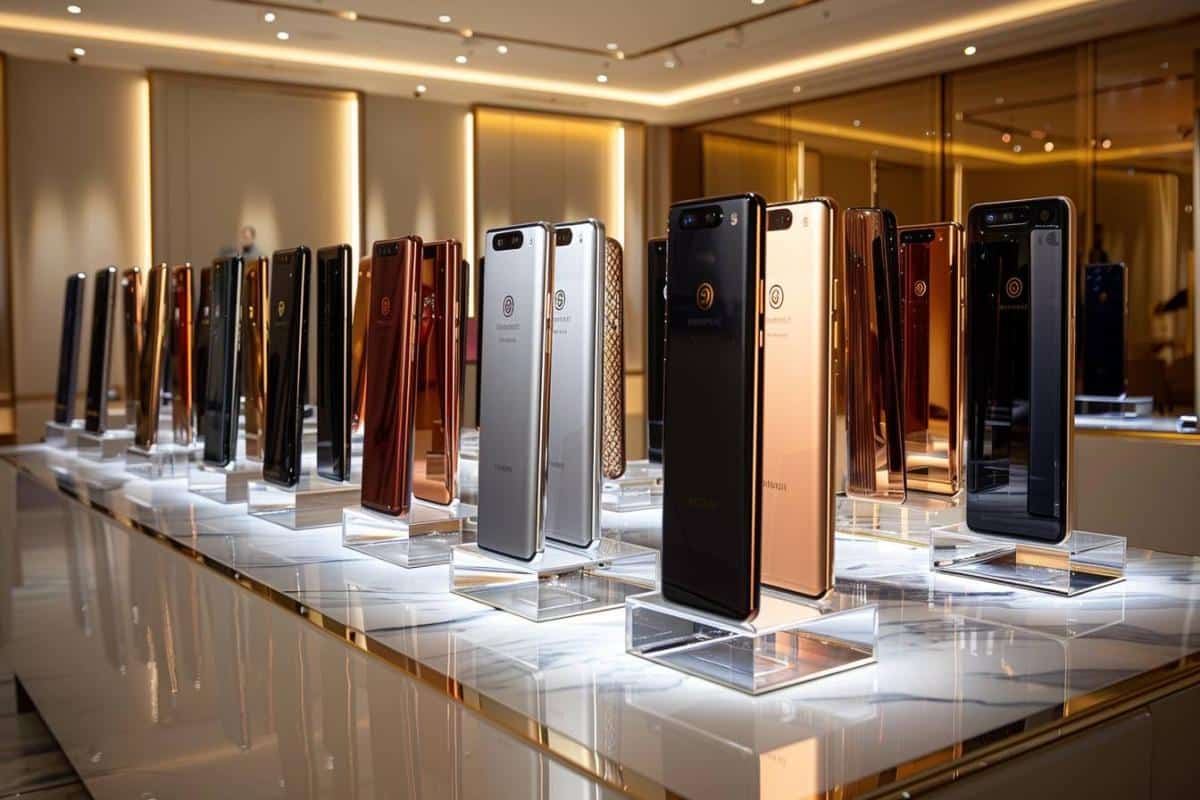 smartphones de luxe : une collection de téléphones mobiles haut de gamme ornés de diamants et matériaux précieux