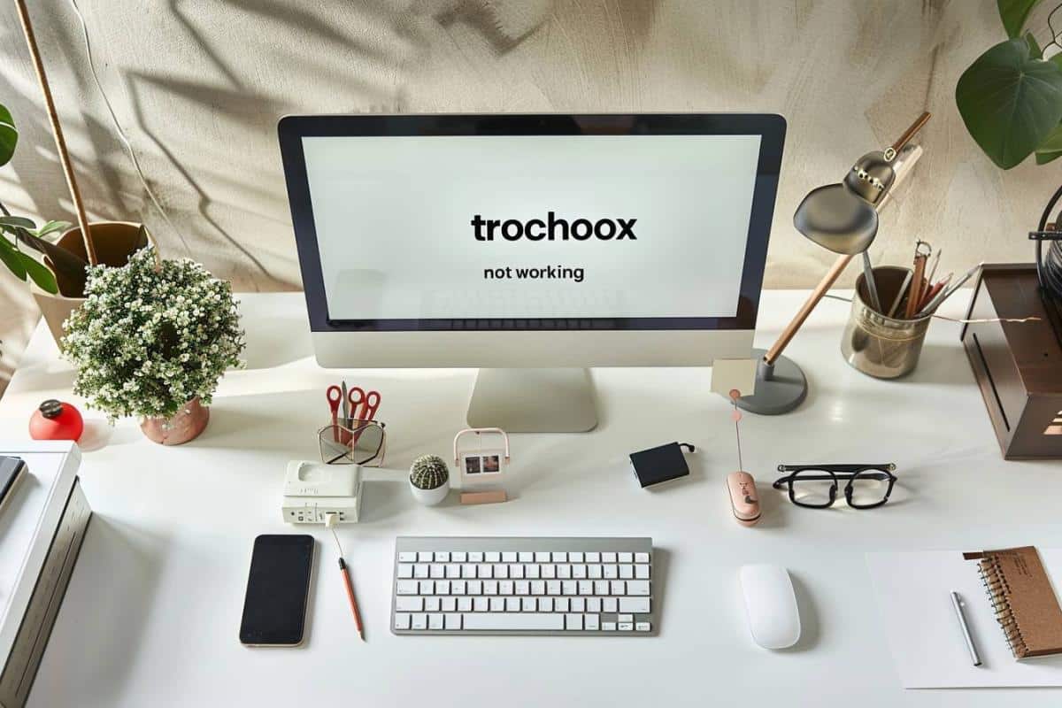 Trochox : écran d'ordinateur affichant le site Trochox avec un message d'erreur