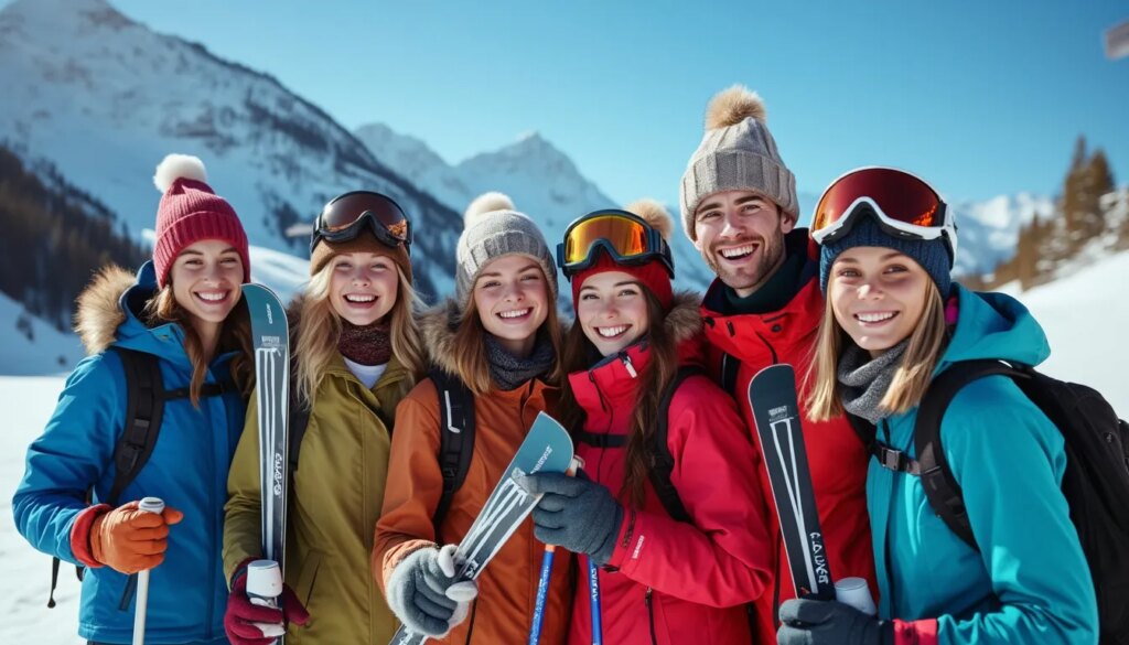ski étudiant : jeune étudiant profitant des pistes de ski avec forfait
