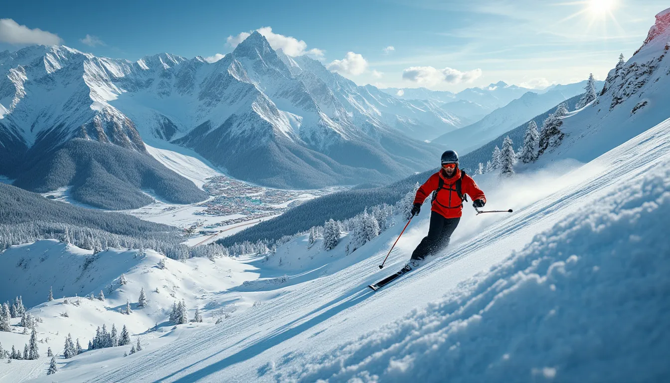 ski abordable : vue panoramique d'une station de ski économique en montagne
