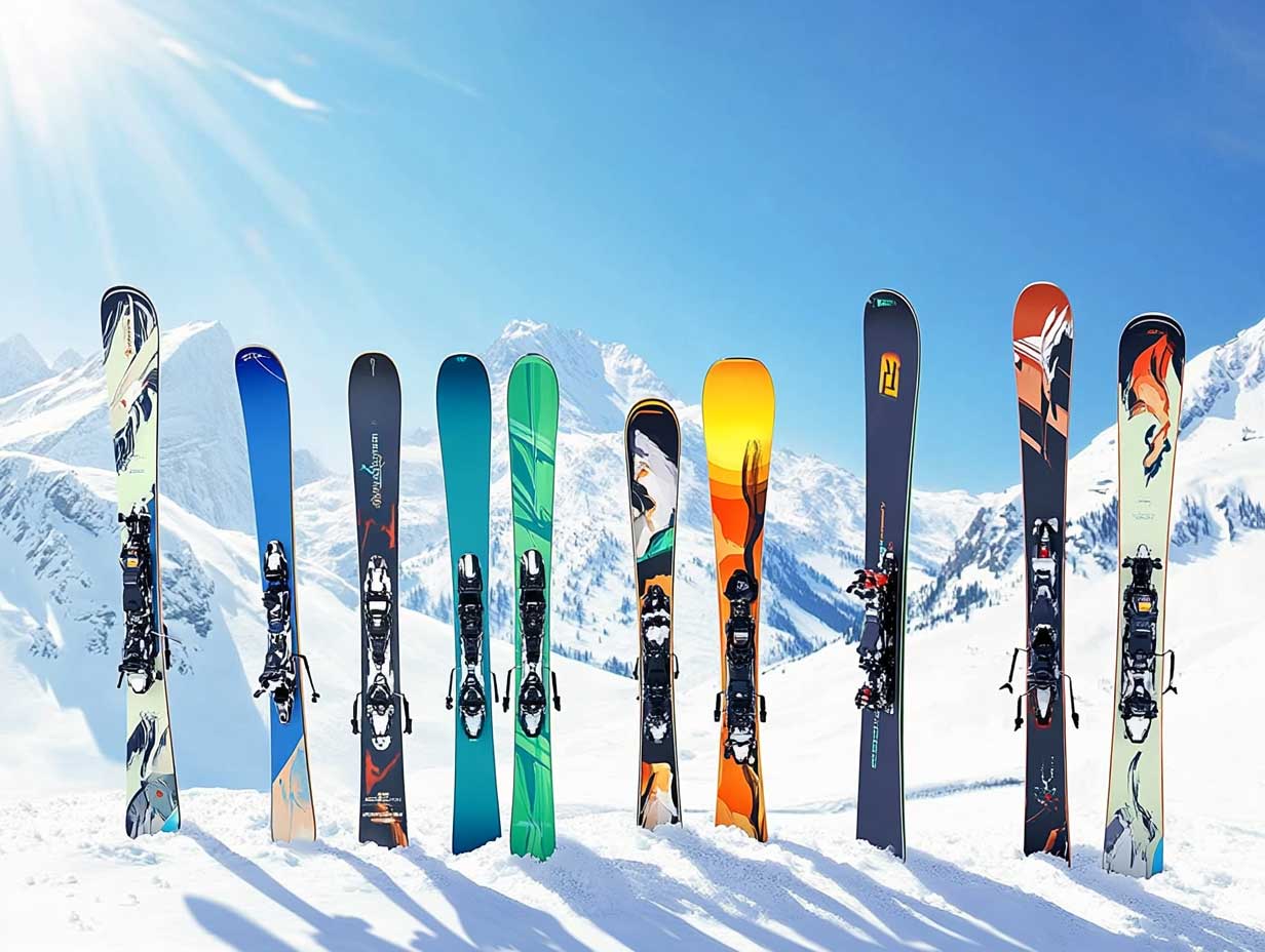 location de ski : ensemble d'équipements de ski en location