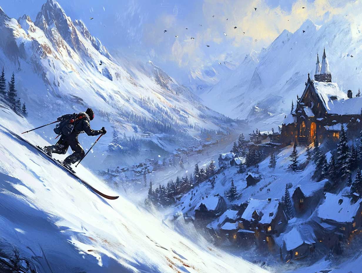 skis recyclés : paire de skis écologiques fabriqués avec des matériaux recyclés