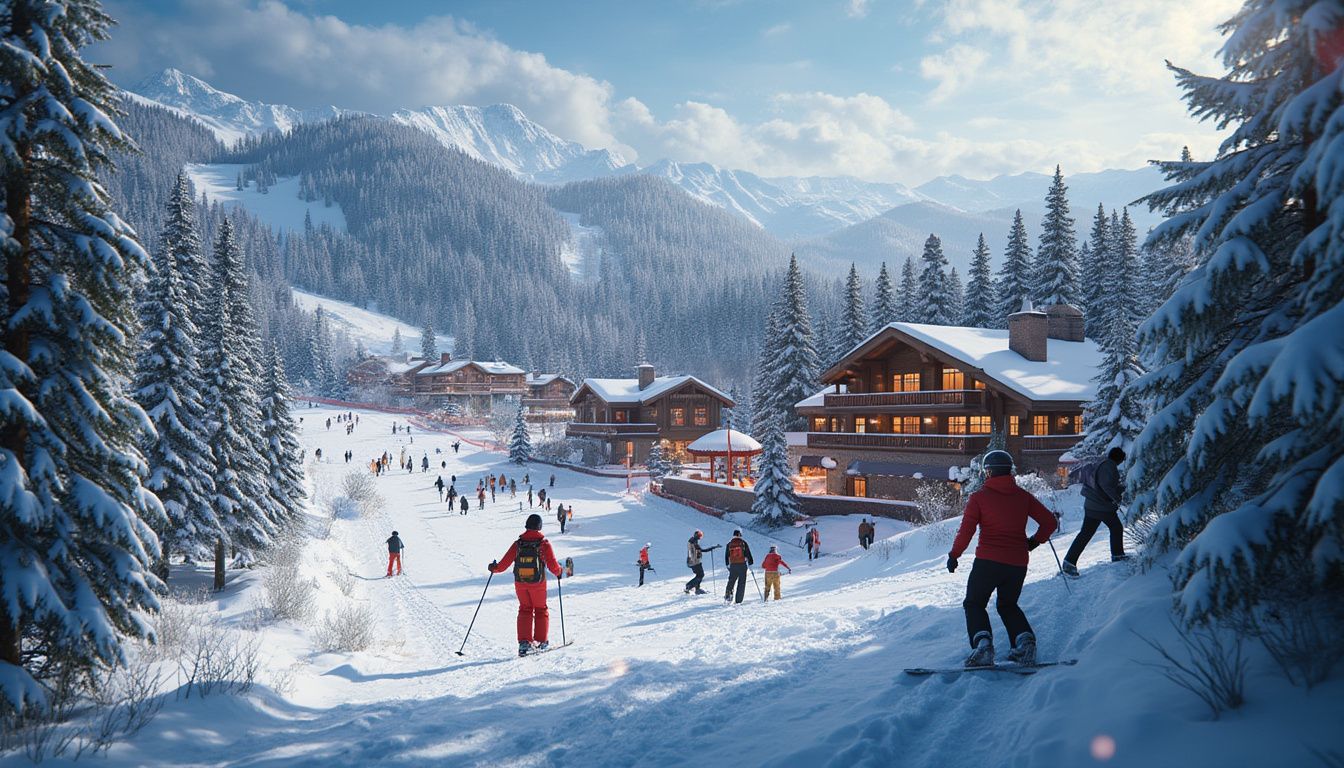 Super Besse ski : paysage enneigé avec pistes de ski et remontées mécaniques