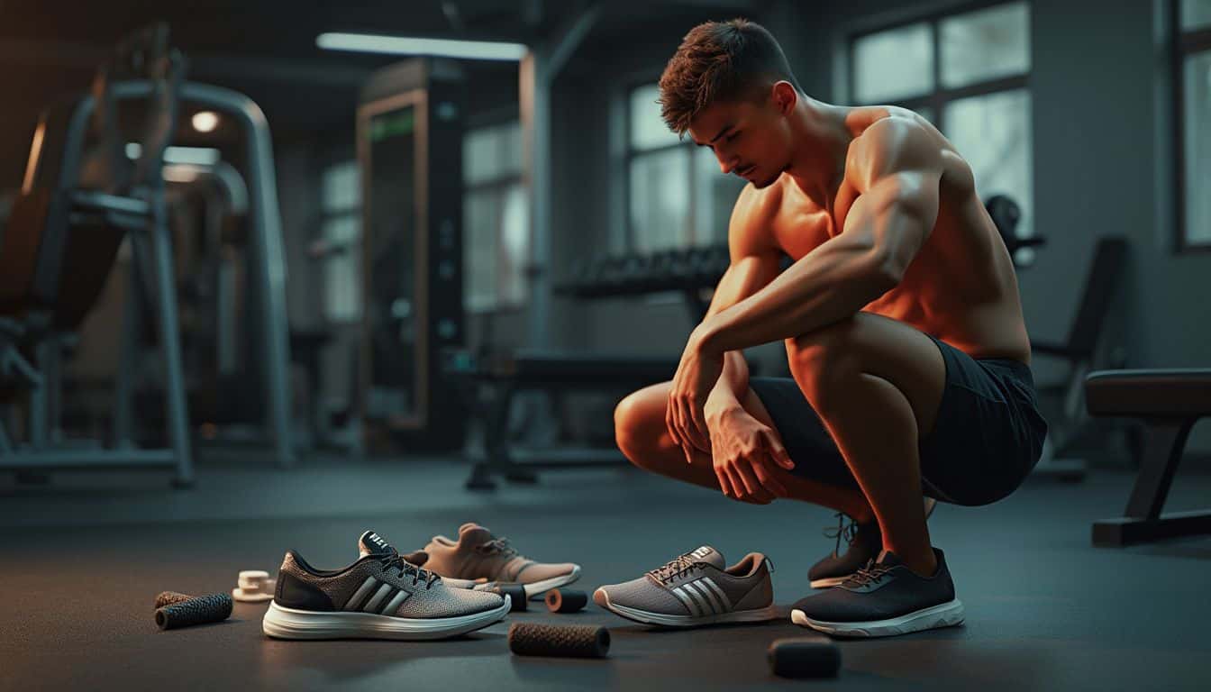 chaussures fitness homme : paire de chaussures de fitness pour homme en action
