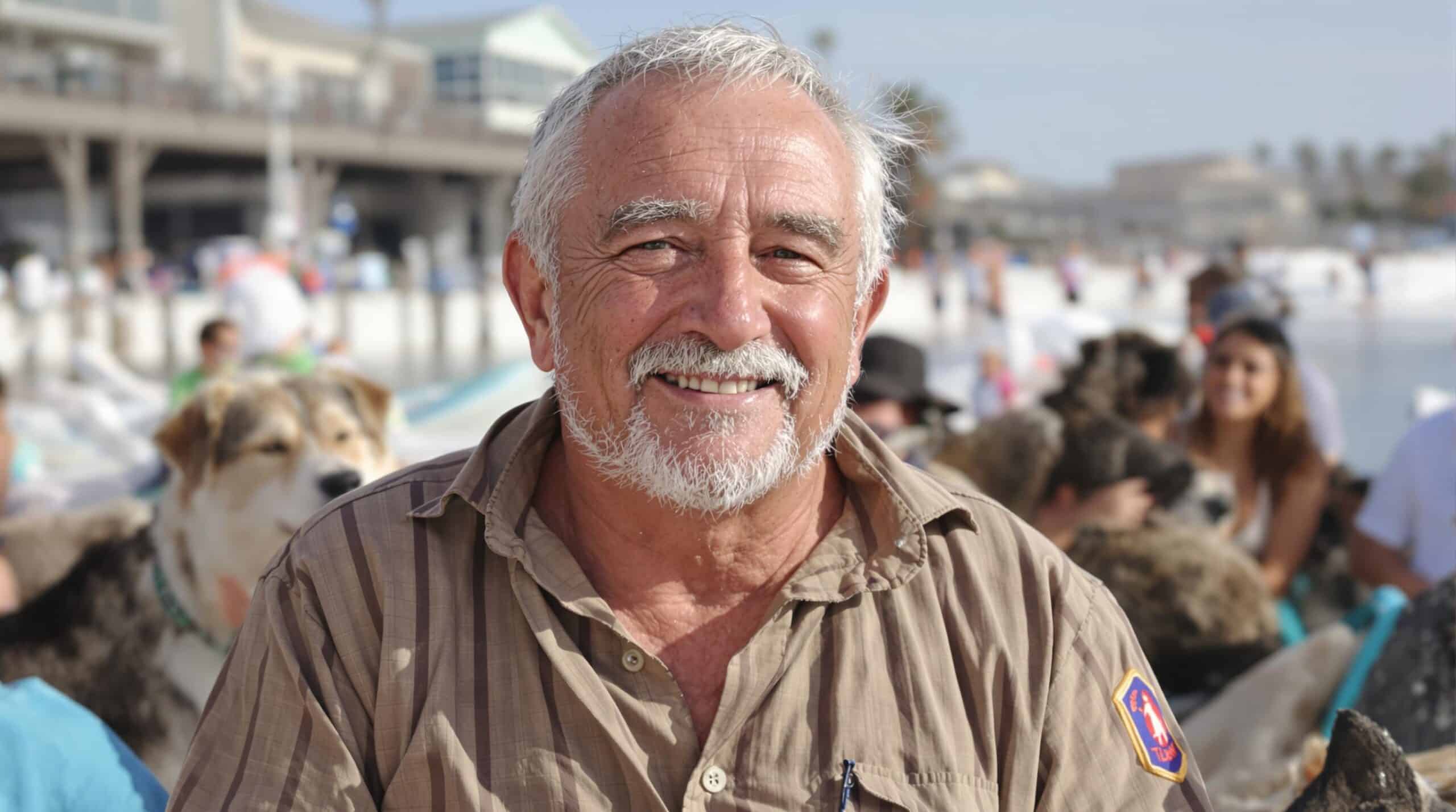 surf et agoraphobie : Frank, homme âgé, surfant au coucher du soleil sur une plage