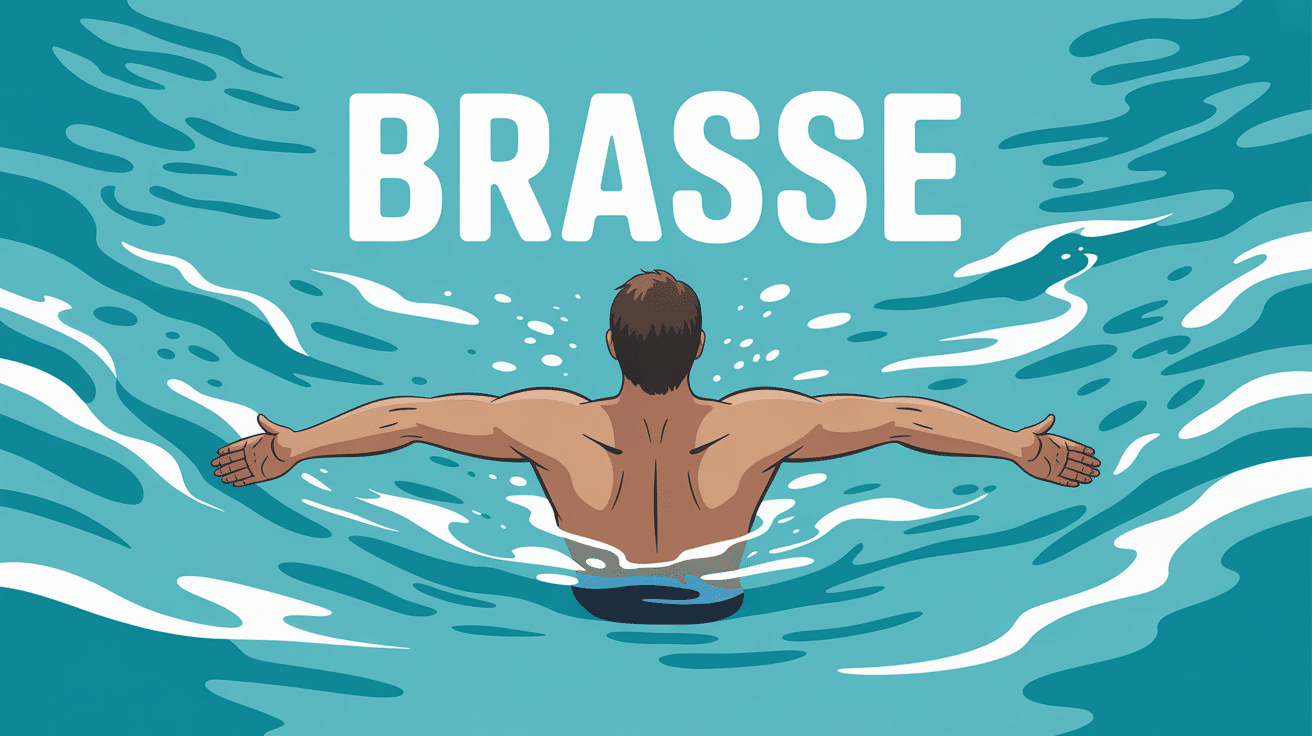 Nageur brasse vu de dos piscine glisse fluidité