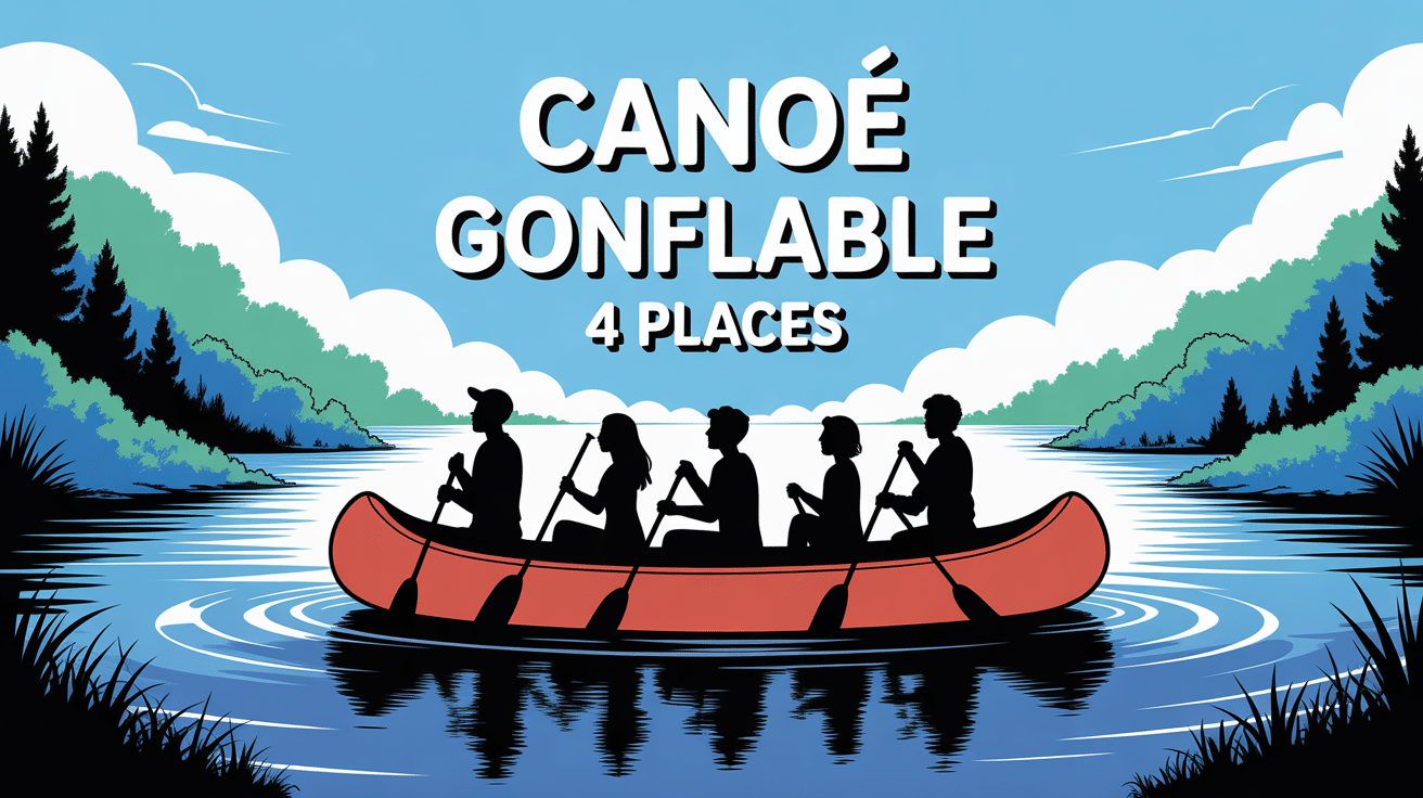 groupe sur canoe gonflable 4 places rivière aventure