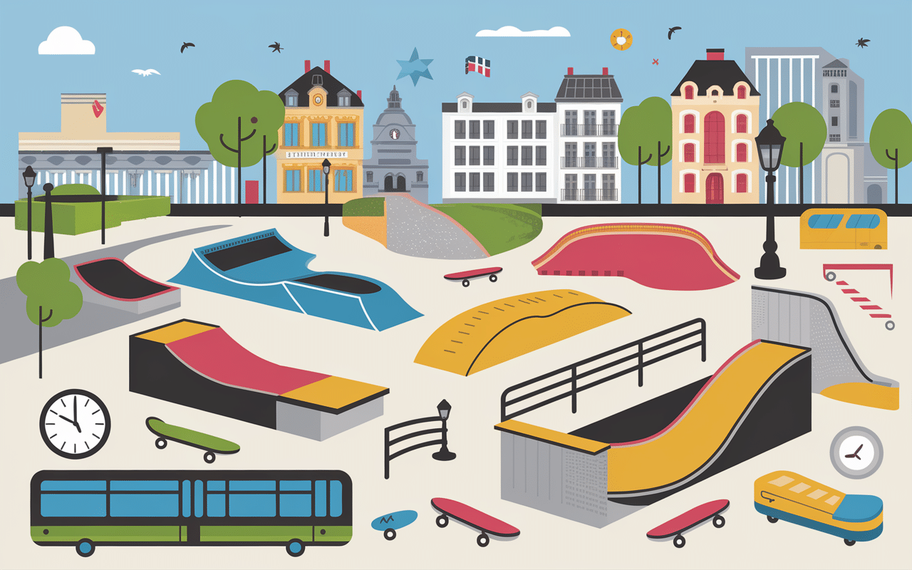 carte skatepark pictogrammes paris