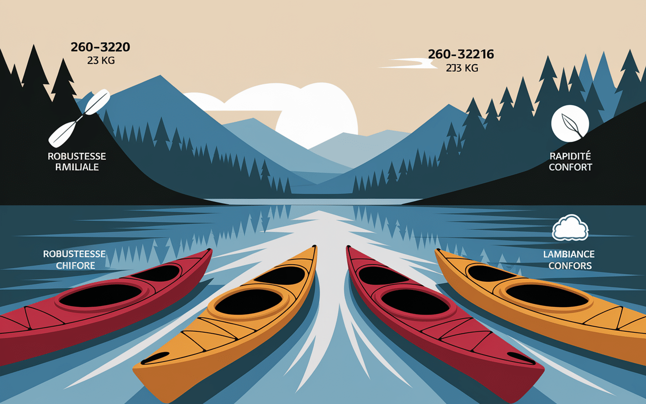 tableau comparatif kayak 4 places capacite poids