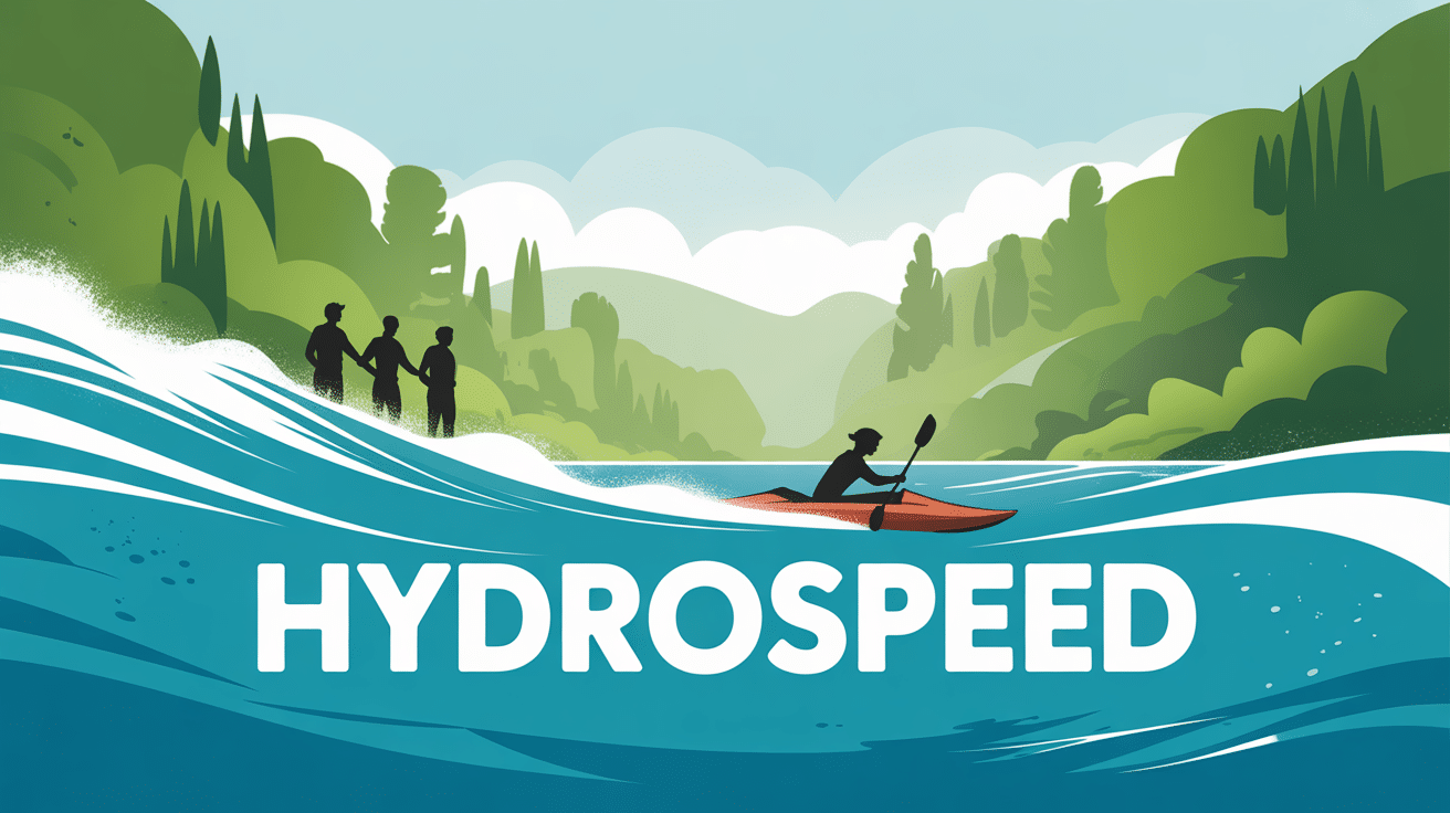 Personnes en hydrospeed sur rivière vive France printemps