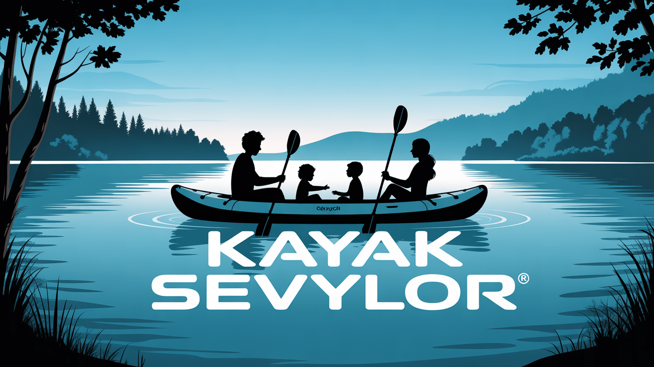 famille kayak sevylor sur lac ambiance conviviale