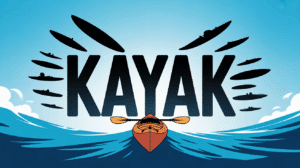 kayak glissant ocean bleu silhouettes diversite