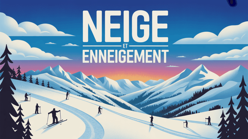 Illustration neige et enneigement panorama ski montagne