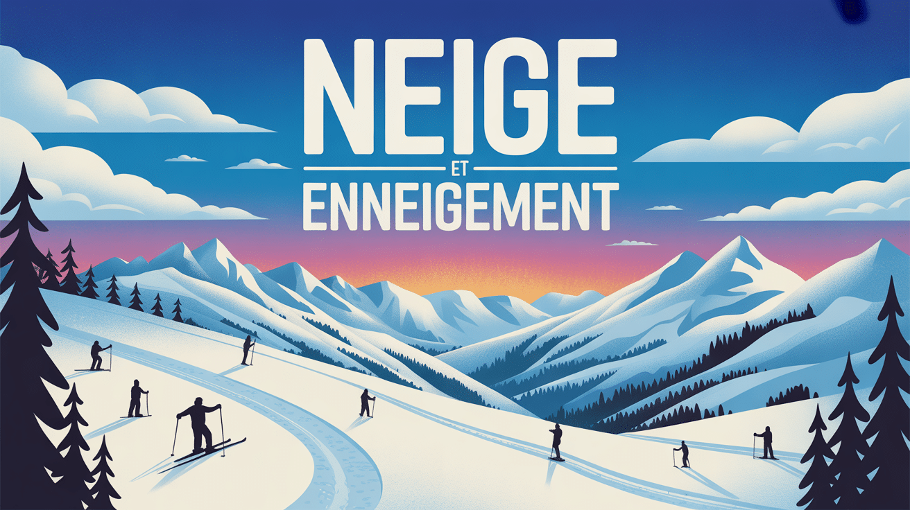 Illustration neige et enneigement panorama ski montagne