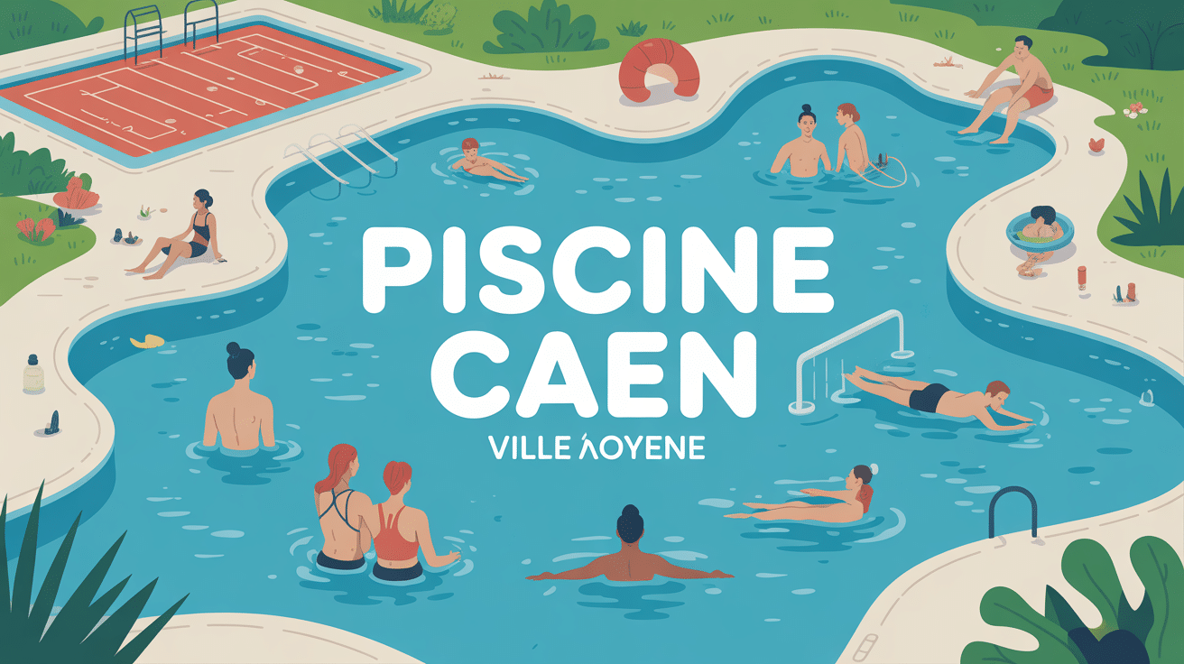 Illustration complexe aquatique piscine Caen, familles sportifs