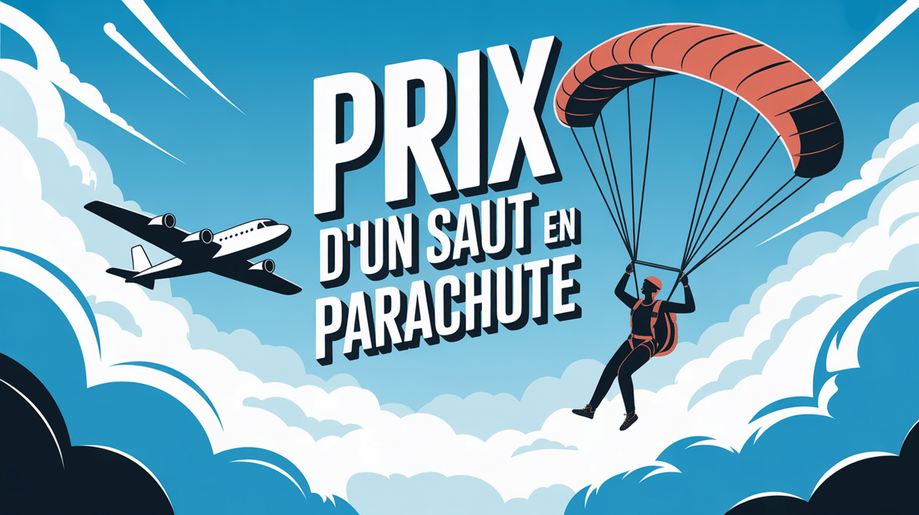 illustration prix saut en parachute avion nuages