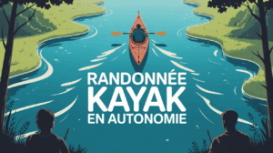 Vue kayak sur riviere sinueuse aventure autonomie