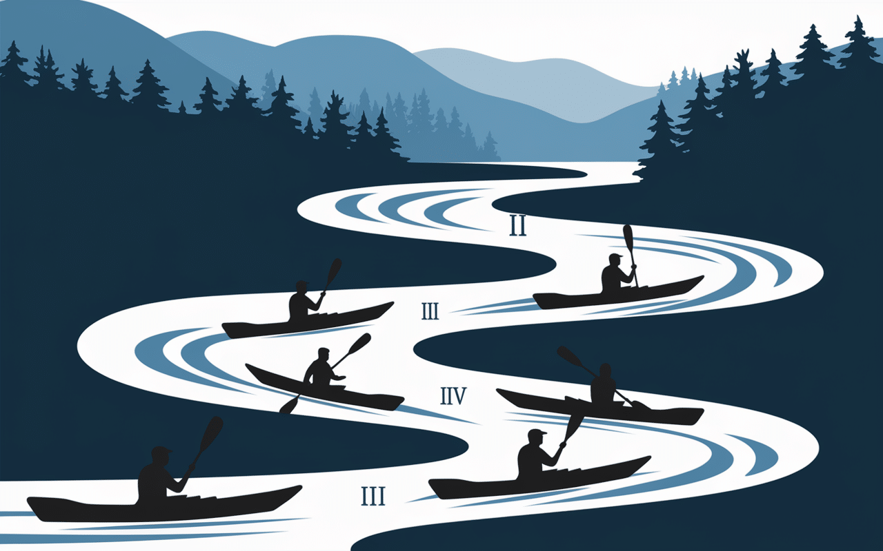 infographie niveaux difficulte kayak de riviere