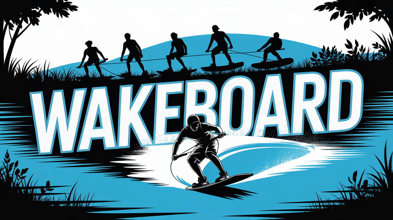wakeboard sportif dynamique sur eau en nature