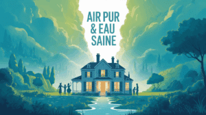 famille maison air pur eau saine cascade