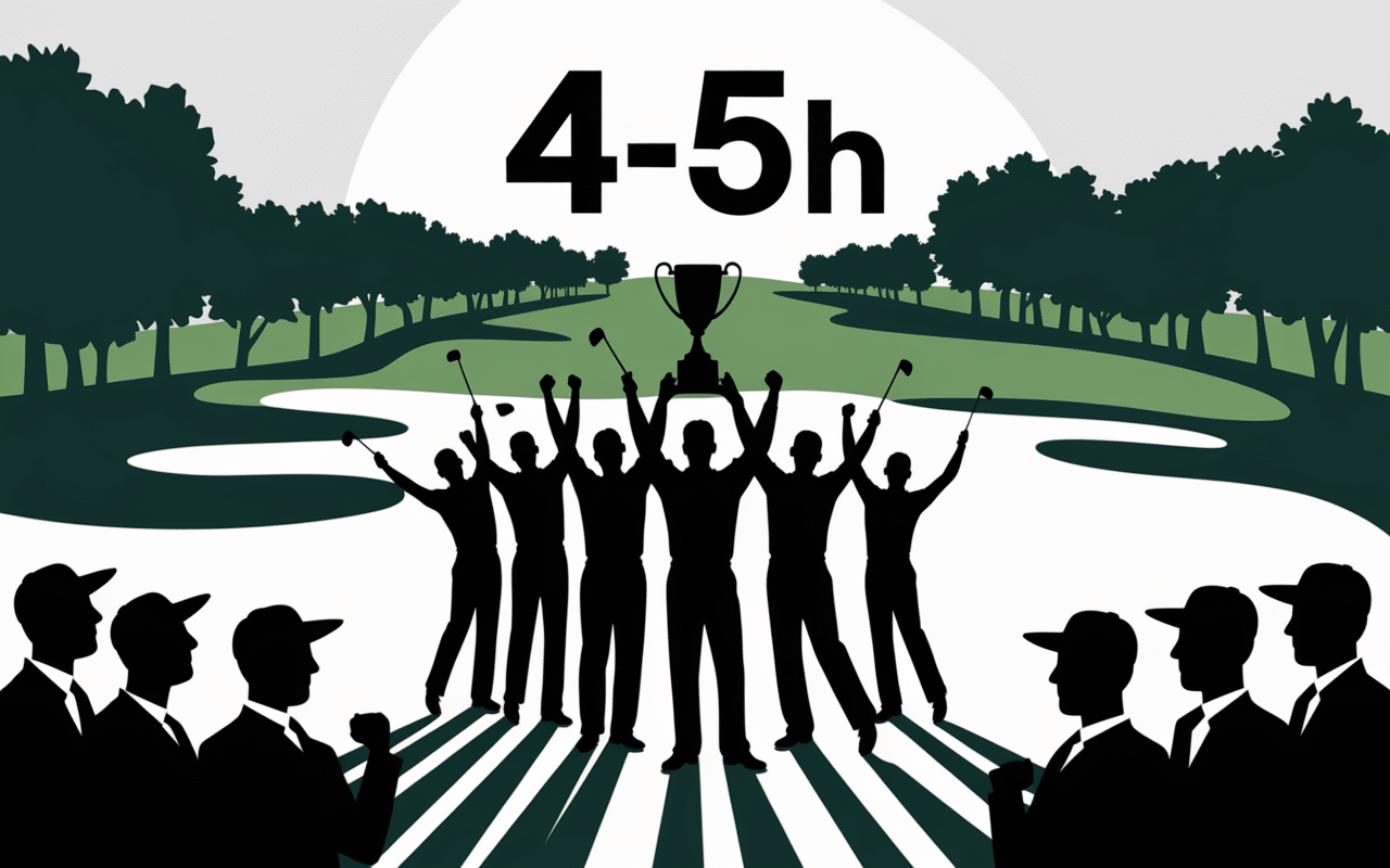 joueurs celebrent fin tournoi shotgun golf