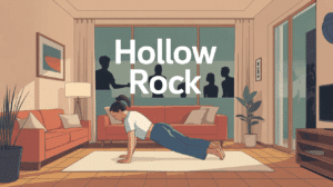 hollow rock a la maison sur tapis sport gainage collectif