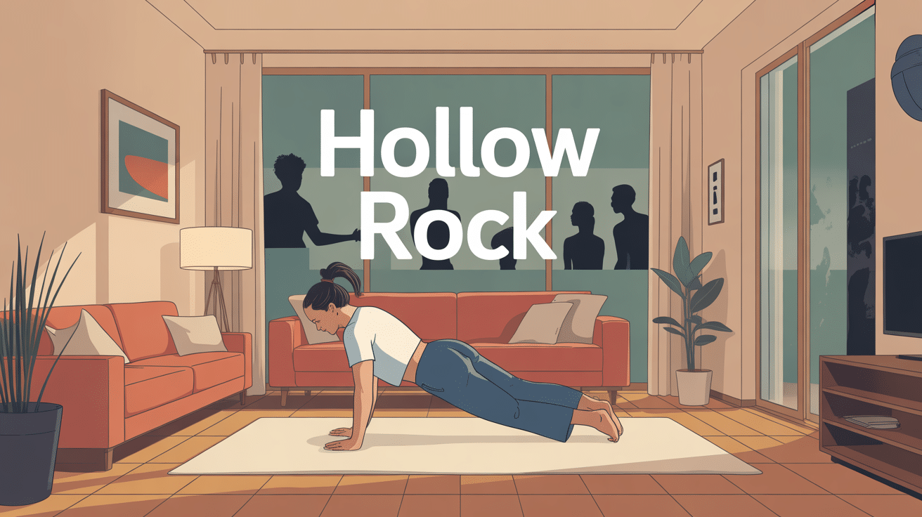 hollow rock a la maison sur tapis sport gainage collectif