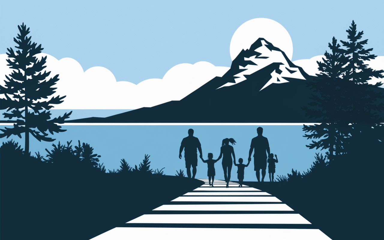 Famille sur sentier Monte Aragnascu Ajaccio