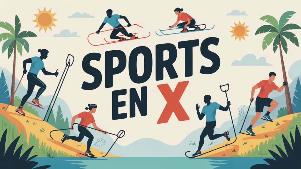 sports en x silhouettes stylisees