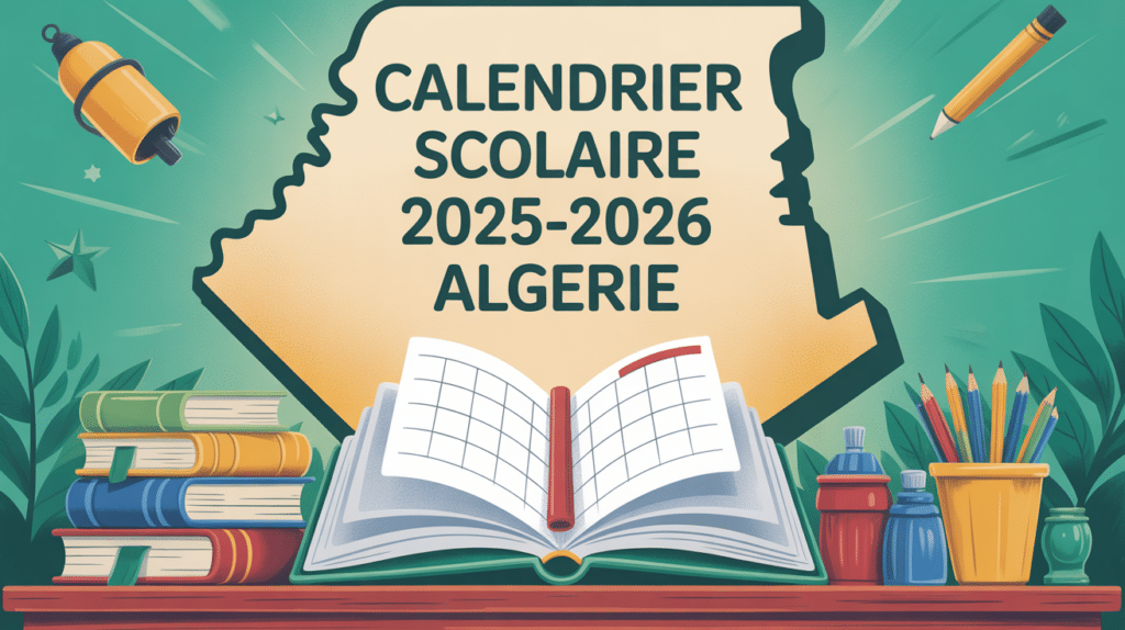 calendrier scolaire 2025 2026 algerie sur carte stylisee