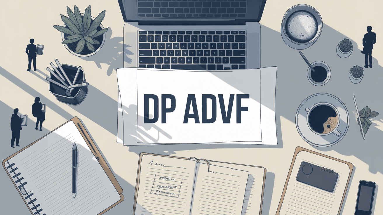 Image bureau DP ADVF, ordinateur et notes