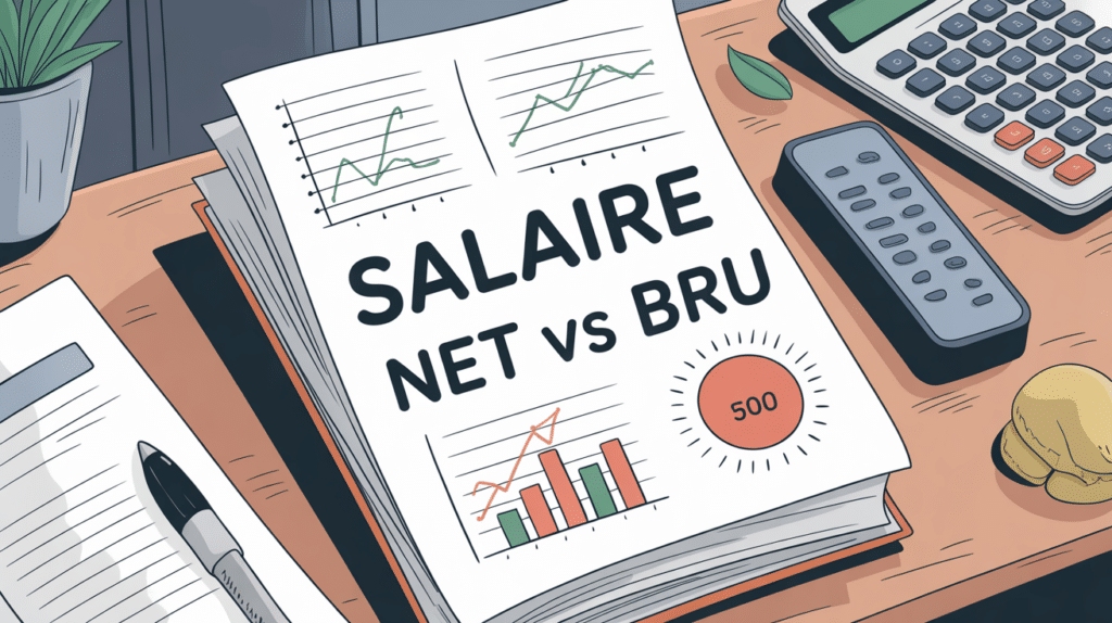 illustration bulletin de paie salaire net brut