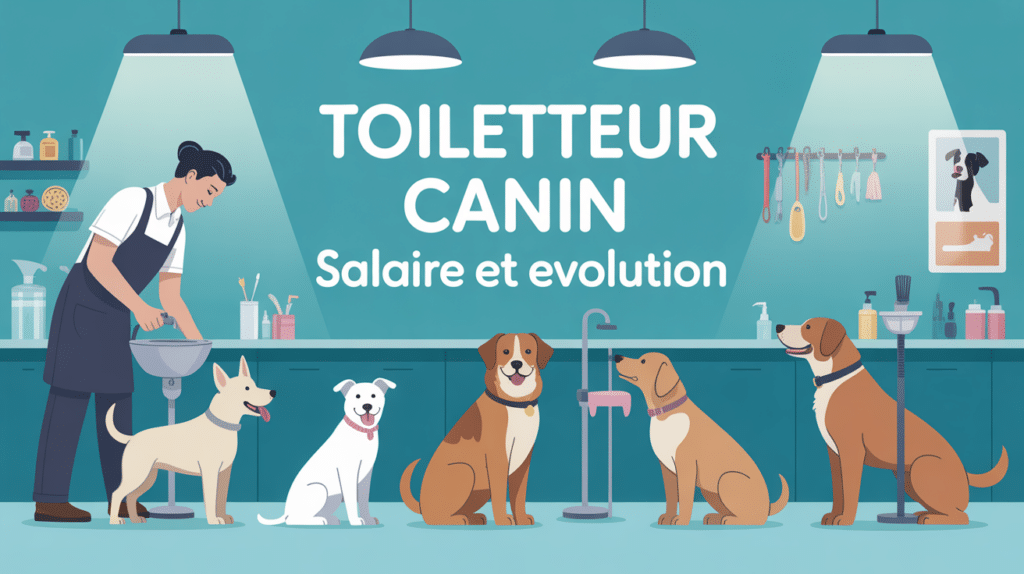 Toiletteur canin en action dans salon, outils, chiens, ambiance accueillante