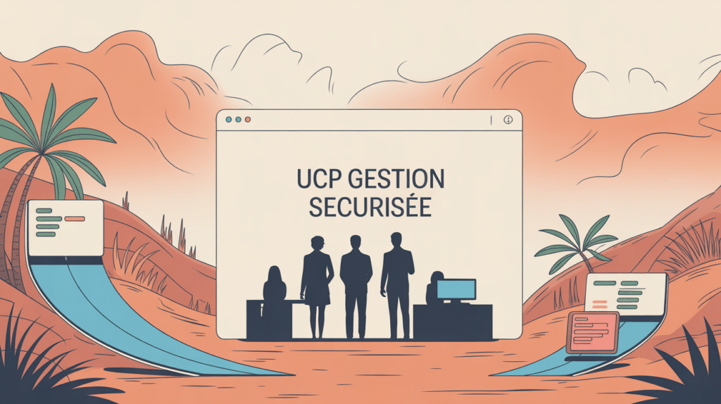 UCP gestion sécurisée sur fond de surf et environnement côtier