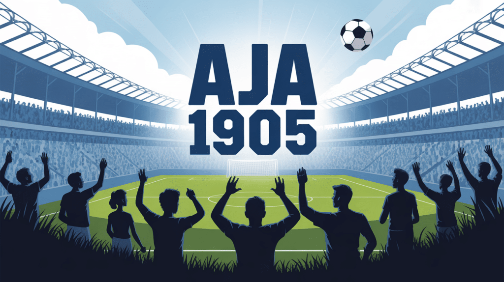 Affiche supporters AJA 1905 football ambiance festive Auxerre