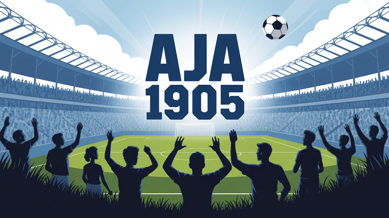 Affiche supporters AJA 1905 football ambiance festive Auxerre