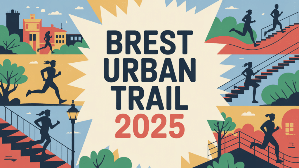 Illustration Brest Urban Trail 2025 coureurs ville parcours urbains