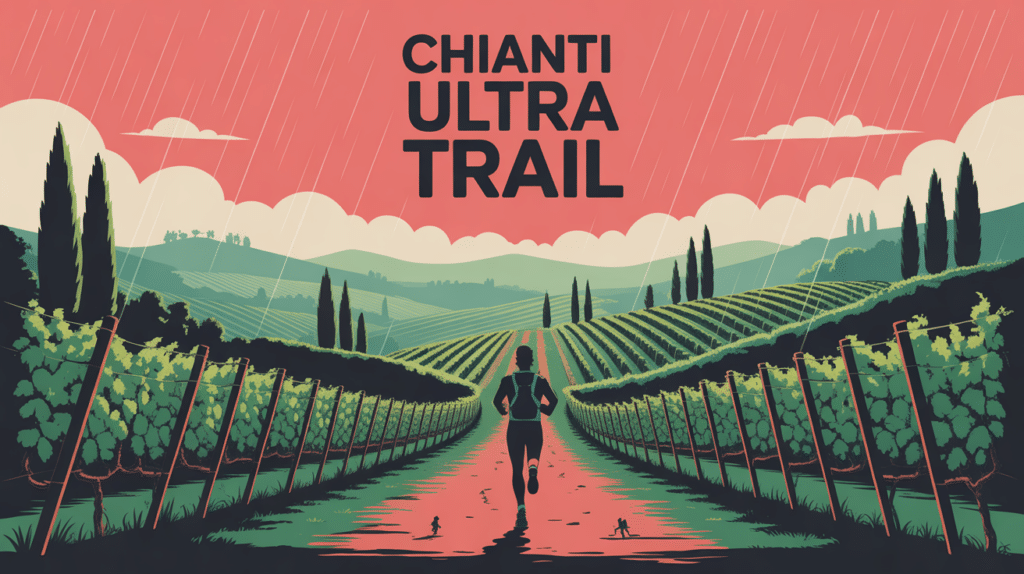 Sentier trail vignes toscanes pluie course