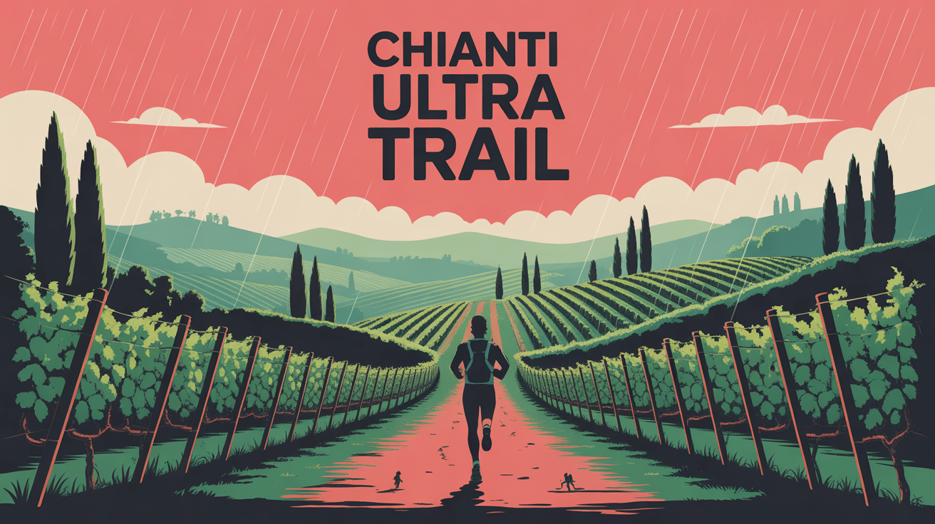 Sentier trail vignes toscanes pluie course