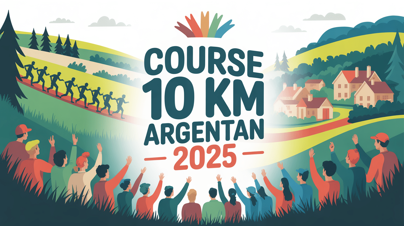 Paysage normand course 10 km Argentan 2025, coureurs et village