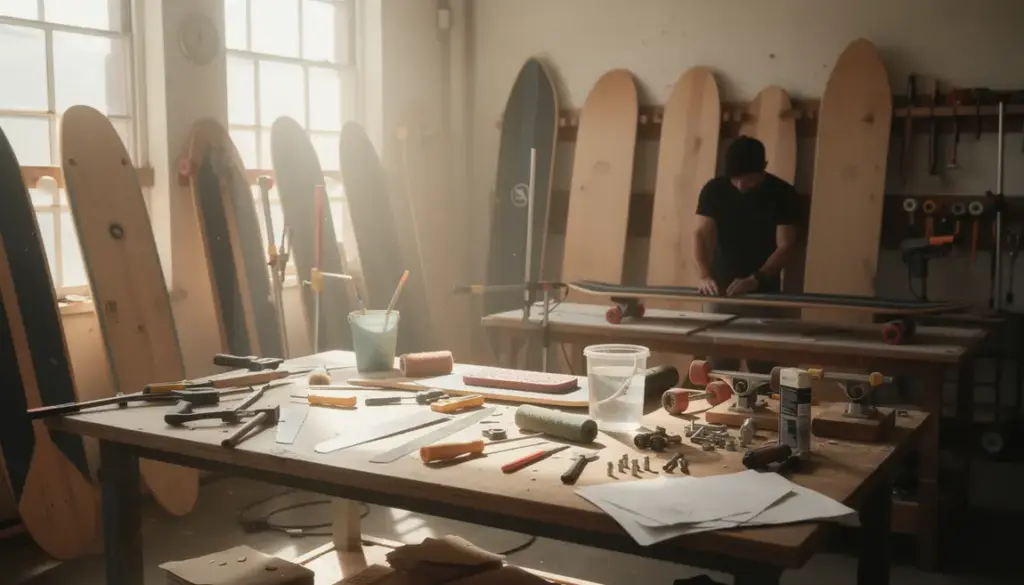 Atelier lumineux fabrication longboard DIY debutant