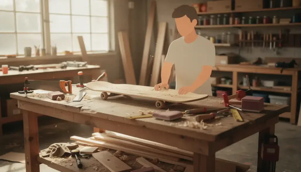 atelier fabrication skateboard bois diy