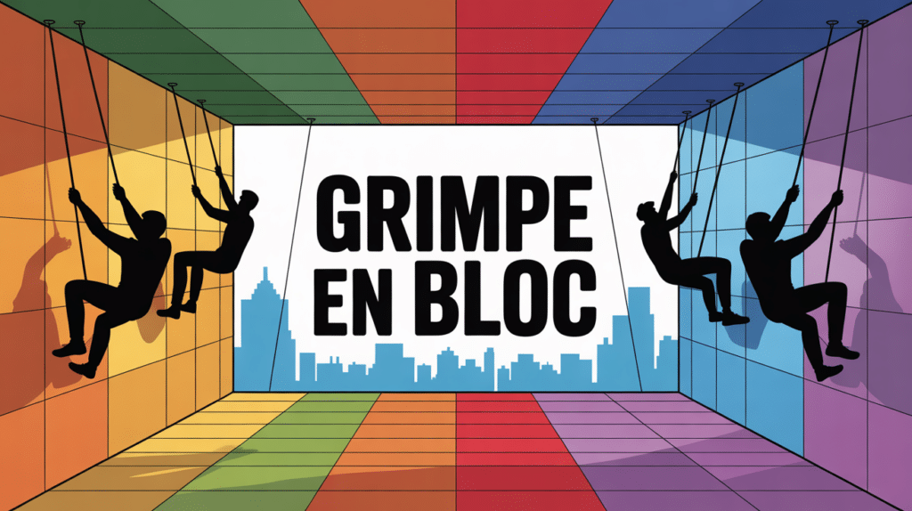 Salle grimpe en bloc mur colore urbain