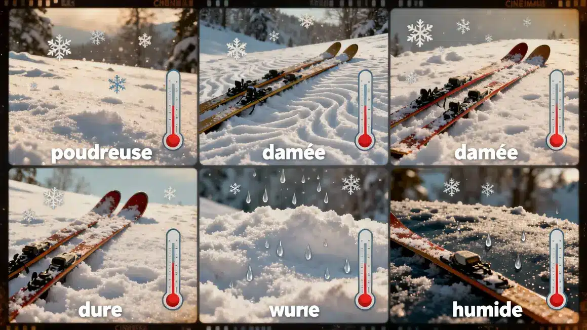 hauteur de neige pour skier différentes surfaces qualité neige