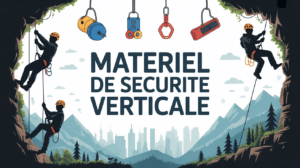 Ilustración vertical paisaje seguridad material Petzl